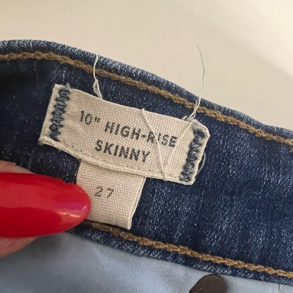 Madewell 10” High Rise Skinny Button Fly Raw Hem Jeans 27 - Picture 7 of 7